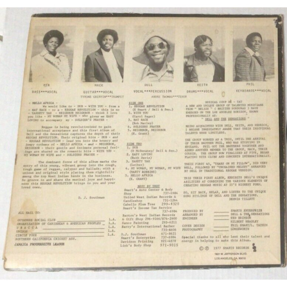 DELL and The SENSATIONS 12" Reggae Revolution 1977 Smart Records SR 1001 930A - Picture 5 of 7
